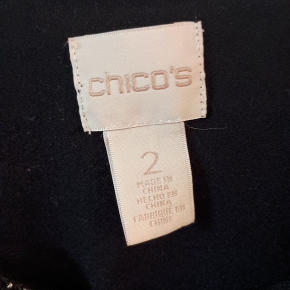 Chico's Black Sheer Beaded Sleeveless Top - Picture 3 of 9